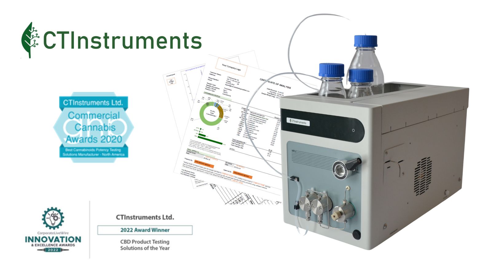 CTS-300 HPLC Analyzer — compact benchtop cannabis potency testing instrument by CTInstruments